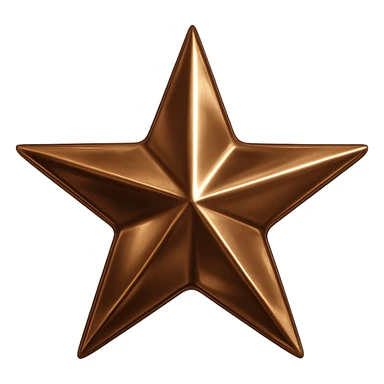 star with a metallic bronze finish sticker