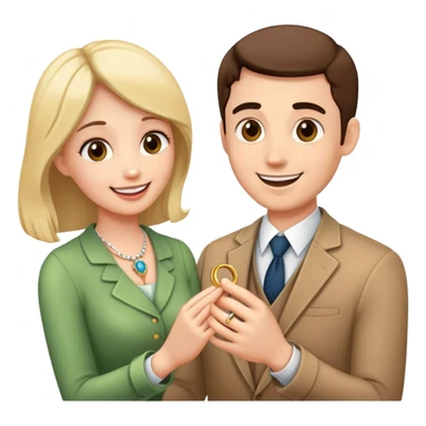 Proposing giving ring to wife sticker