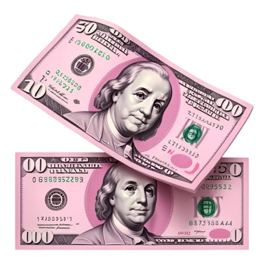 Pink money bill sticker