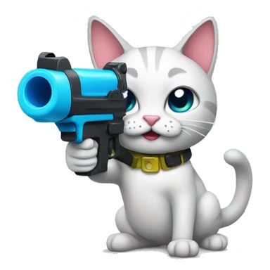 cat with watergun sticker