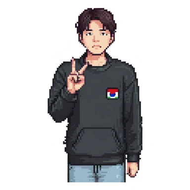 Korean man snapping his fingers sticker