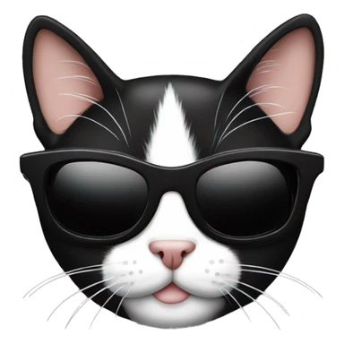 black and white cat with sunglasses sticker