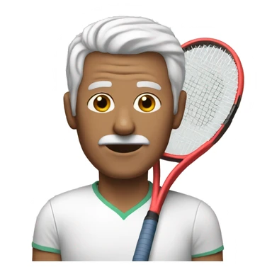 65yo man tennis minimal hair sticker