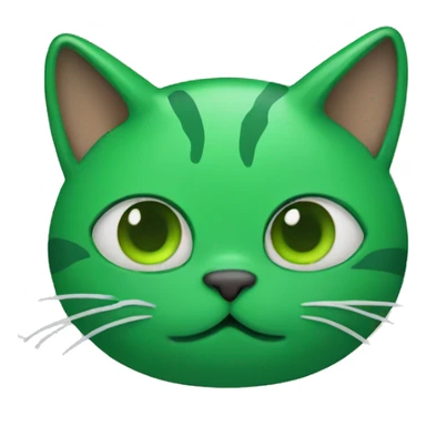 Cat with green cat poop sticker