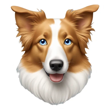 Pale orange and white border collie with blue eyes  sticker