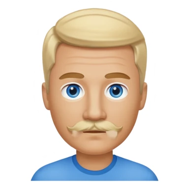 normal emoji 👨🏼 guy with blond hair, mustache, and blue eyes sticker
