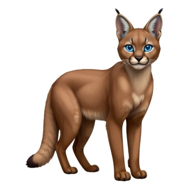 Realistic wild real life dark neon-blue caracal photo IRL outside (full body) sticker