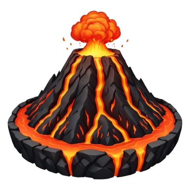Volcano Planet, lava rivers and erupting peaks.
 sticker
