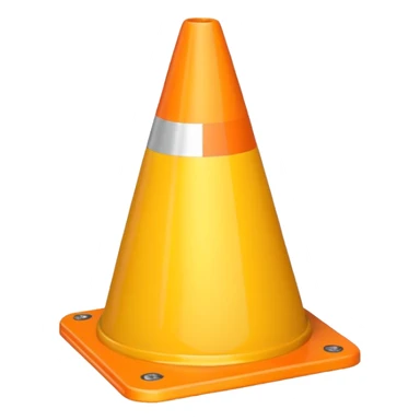 Warning Cone yellow  sticker