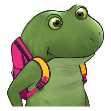 bufo wearing a backpack sticker