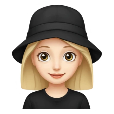 나는 여자이고 눈이 큰 편이고 MBTI는 ENTP야.  모자를 즐겨 써. 검정색 티셔츠를 입혀줘. 성격은 웃기고발랄하게 표현됐으면좋겠어. sticker