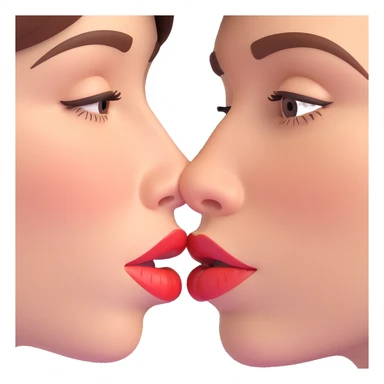 two people sharing a passionate kiss, close-up, expressive, romantic sticker