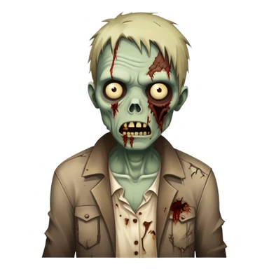 zombie character with decaying features and torn clothing sticker
