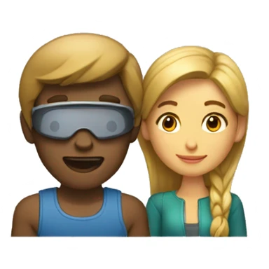 Un chico con una chica viendo una película sticker