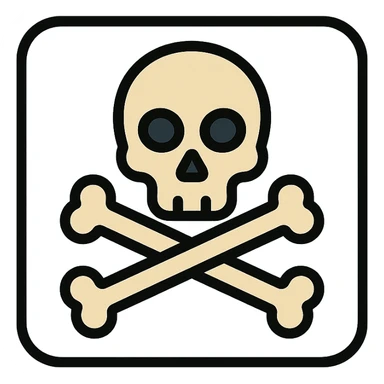 light blue and light beige sign of chemical contamination sticker