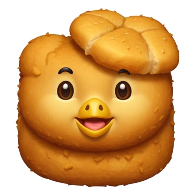 Chicken Nugget food emoji without a face sticker