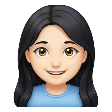 smiling girl with black hair sticker