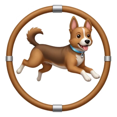Dog jumping through a hoop sticker