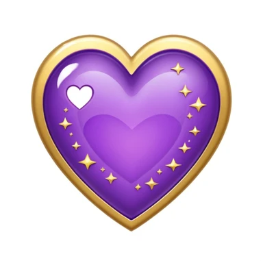 purple heart with sparkles sticker