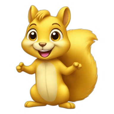 cheerful yellow squirrel sticker