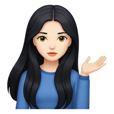 woman with long black hair sticker