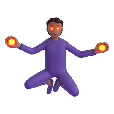 person with glowing eyes using telekinesis to levitate objects sticker