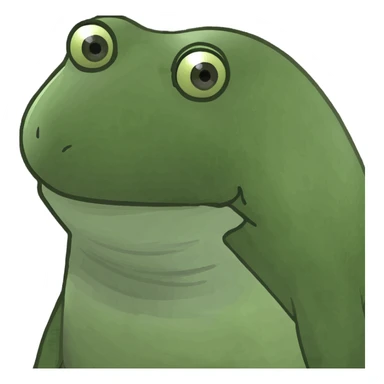 bufo frog wearing a Hitai-ate sticker