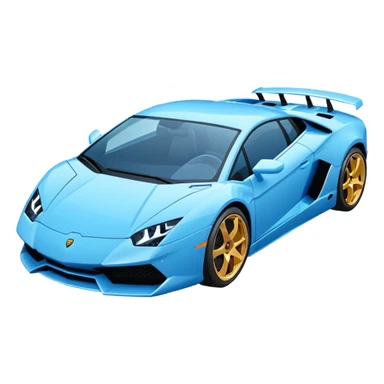 Make a sports car emoji lambo blue a light blue combo for the color sticker