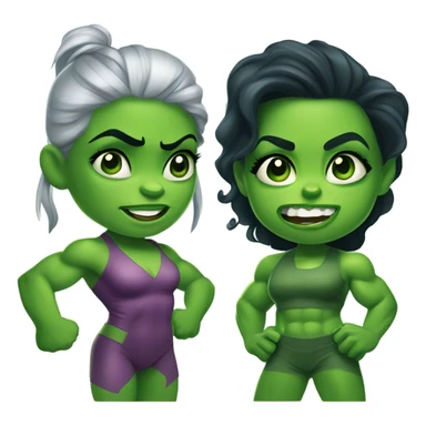 Mini cute Hulk with she hulk sticker
