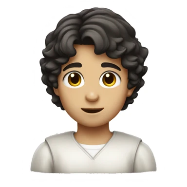 caucasian dark hair kid angel  sticker