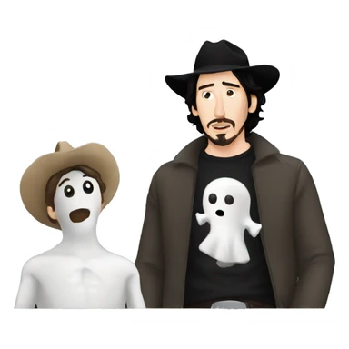 Adam driver watching a movie with Halloween ghost cowboy  sticker