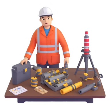 Marine geologist working with core samples and scientific equipment on ship deck sticker