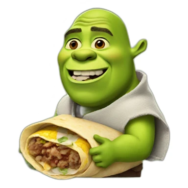 shrek eating a burrito sticker