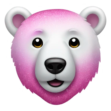 Pink ombre polar bear with glitter and no white sticker