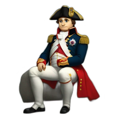 napoleon bonaparte sitting on a rock sticker