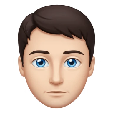 homme yeux bleu azur cheveux brun foncé sticker