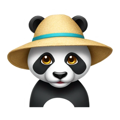 Panda wearing sun hat  sticker