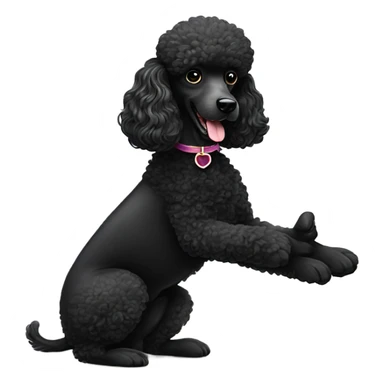 Black poodle giving a thumbs up sticker