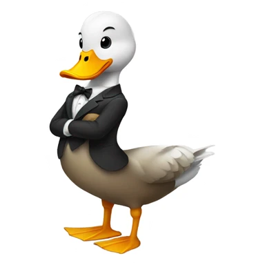 Duck wearing suit sticker