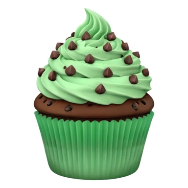 Mint chocolate chip cupcake sticker