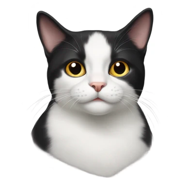 Tuxedo cat with two dots on upper lip sticker