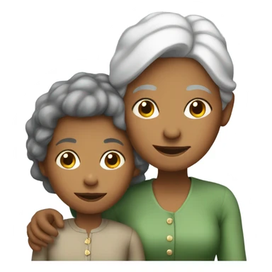 Grandmother with a girl sticker
