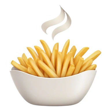 wave french fries in a white paper bow sticker