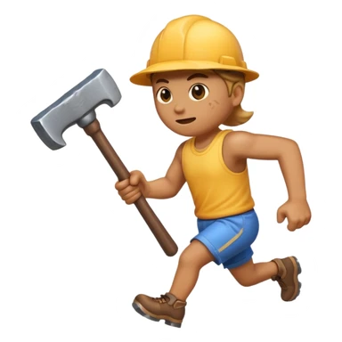 An emoji representing the "ironman challenge event" long-distance marathon for an mmorpg player who crafts everything themselves the hard way, and does not buy or sell items in-game. See https://ironman.com for ideas. sticker