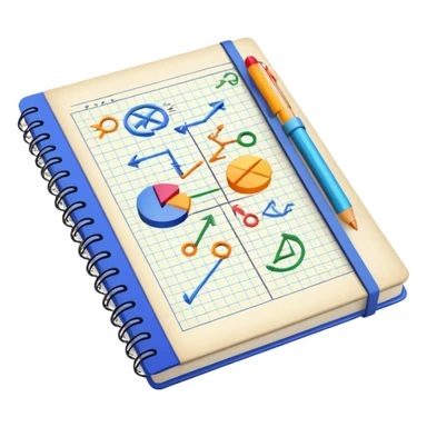 a notebook with lots of mathematical sketches sticker