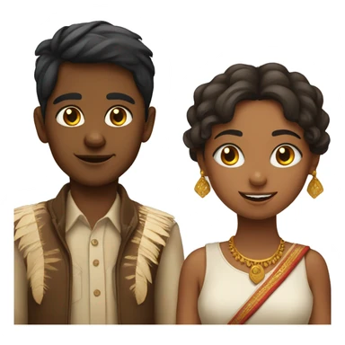 Indian boy and spanish girl sticker