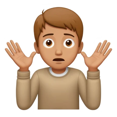 anxious man with hands outstretched in begging position with worried fearful expression sticker