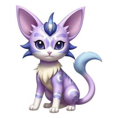Shiny Exotic Cute Meowth-Espeon-Purrloin-Mew-Meowstic-Hybrid-Creature with pattern-markings sticker