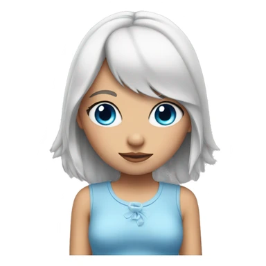 girl blue eyes with bunny ears sticker