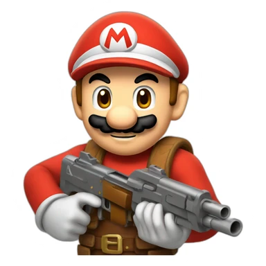mario avec des arme sticker